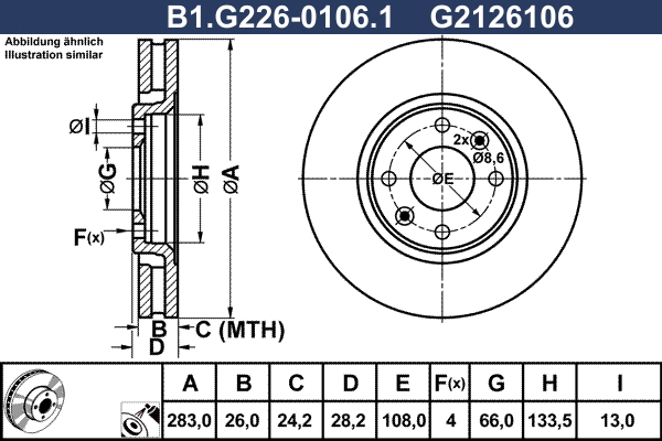 Disque de frein GALFER B1.G226-0106.1