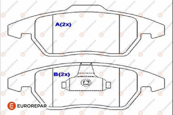Kit de plaquettes de frein, frein à disque EUROREPAR 1686755480