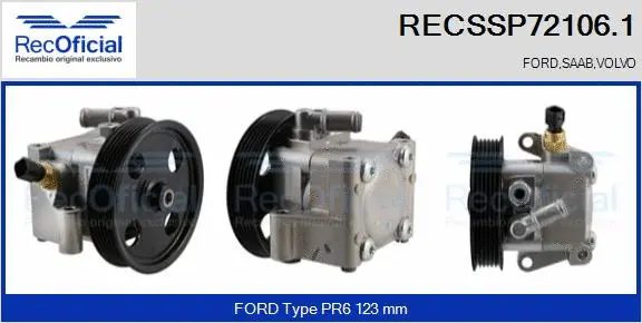 Pompe hydraulique, direction RECOFICIAL RECSSP72106.1