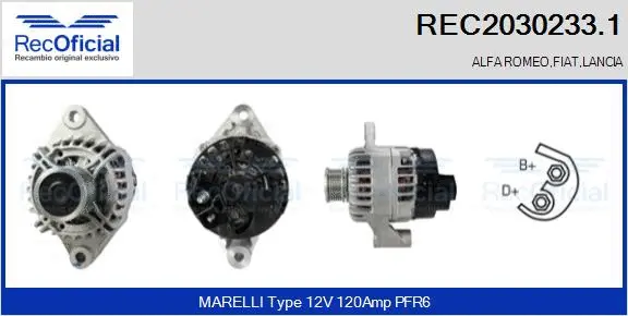 Alternateur RECOFICIAL REC2030233.1