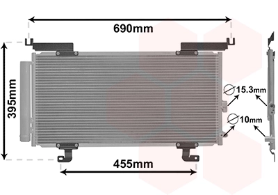 Condenseur, climatisation VAN WEZEL 51015701