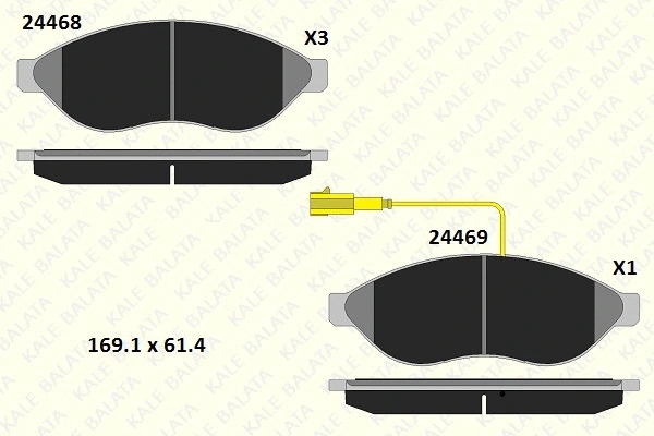 Kit de plaquettes de frein, frein à disque KALE 24468 190 05
