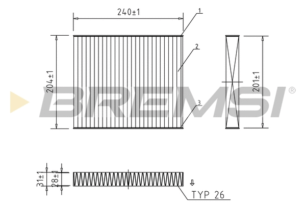 Filtre, air de l'habitacle BREMSI FC0449A