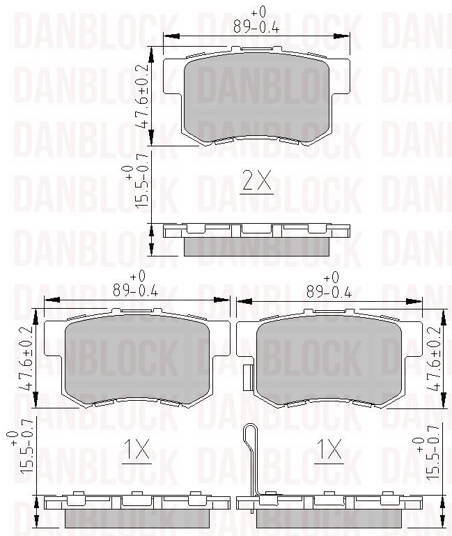 Kit de plaquettes de frein, frein à disque DANBLOCK DB 510601