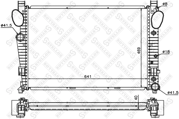 Radiateur, refroidissement du moteur STELLOX 10-25426-SX