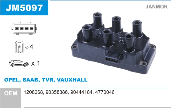 Bobine d'allumage JANMOR JM5097