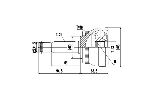 Jeu de joints, arbre de transmission DYNAMATRIX DCV824047