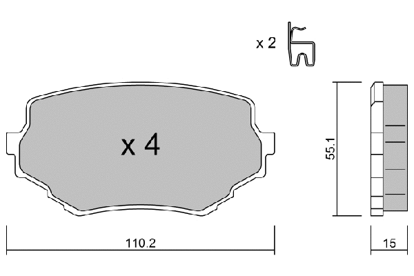 Kit de plaquettes de frein, frein à disque AISIN BPSZ-1902