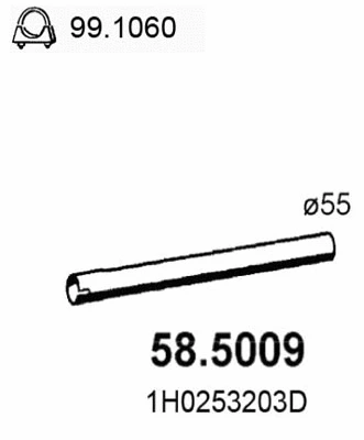 Tuyau d'échappement ASSO 58.5009