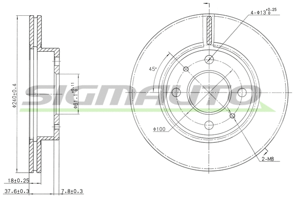 Disque de frein SIGMAUTO DBA227V