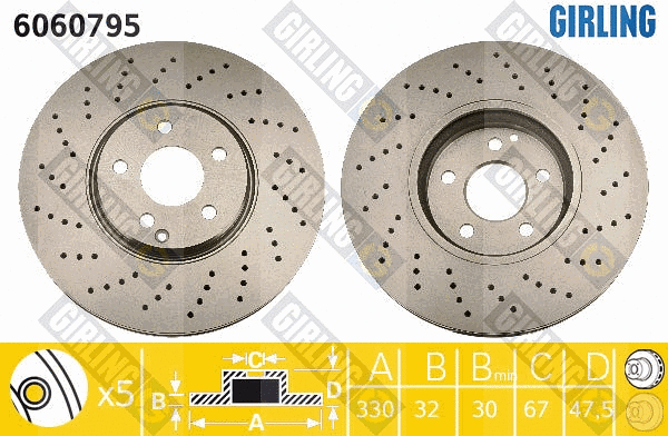 Disque de frein GIRLING 6060795