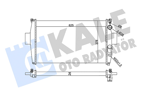 Radiateur, refroidissement du moteur KALE OTO RADYATÖR 356150