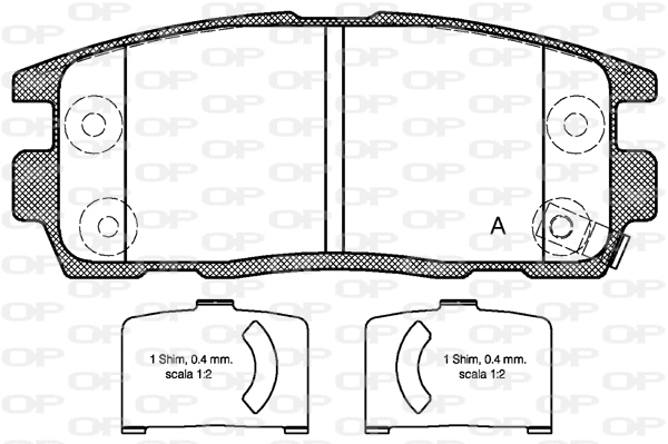 Kit de plaquettes de frein, frein à disque OPEN PARTS BPA1260.12