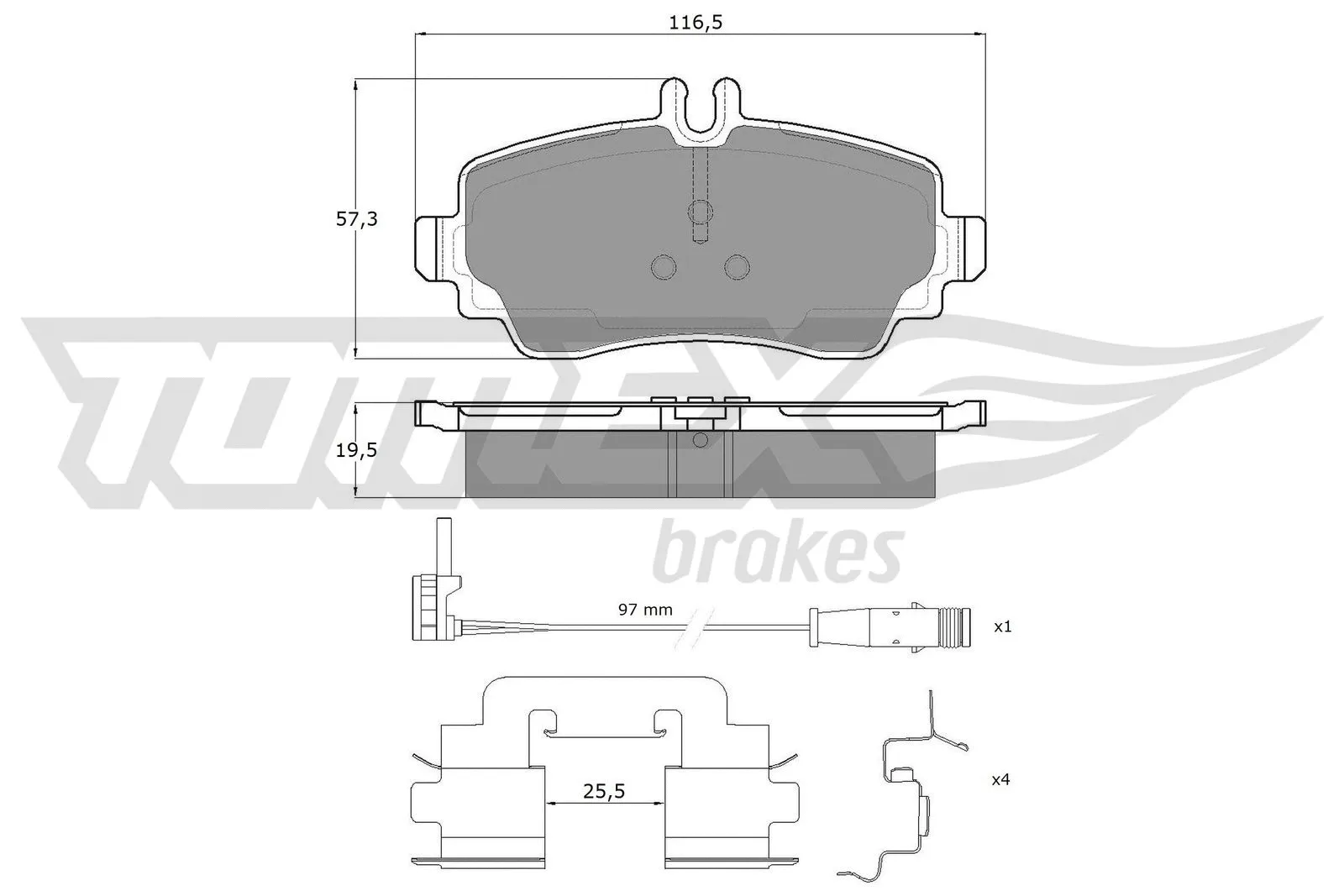 Kit de plaquettes de frein, frein à disque TOMEX Brakes TX 12-751
