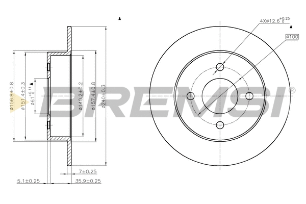 Disque de frein BREMSI CD7058S