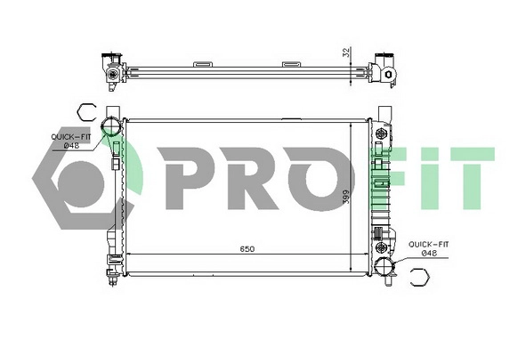 Radiateur, refroidissement du moteur PROFIT PR 3567A1