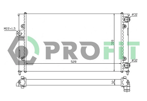 Radiateur, refroidissement du moteur PROFIT PR 9522A2