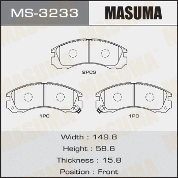 Jeu de mâchoires de frein MASUMA MS-3233