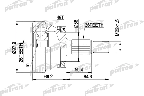 Jeu de joints, arbre de transmission PATRON PCV1169