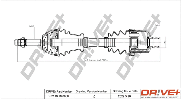 Arbre de transmission Dr!ve+ DP2110.10.0688