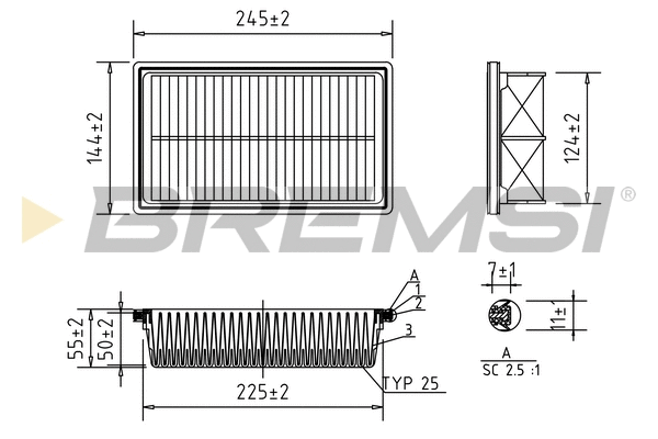 Filtre à air BREMSI FA0601
