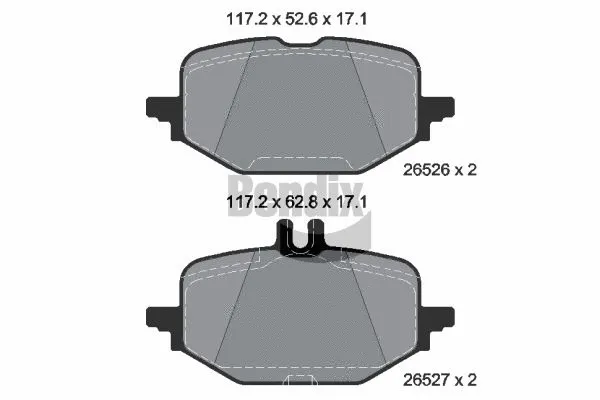 Kit de plaquettes de frein, frein à disque BENDIX Braking BPD2406