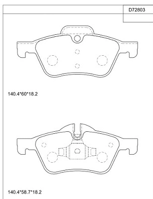 Kit de plaquettes de frein, frein à disque ASIMCO KD72803