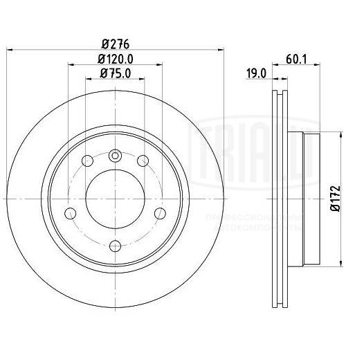 Disque de frein TRIALLI DF 263903
