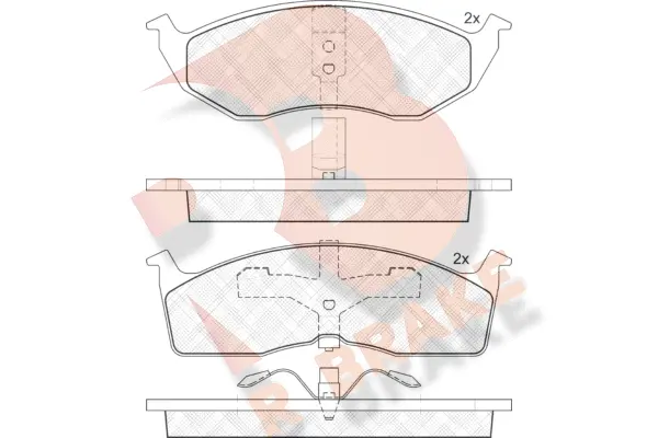 Kit de plaquettes de frein, frein à disque R BRAKE RB1377