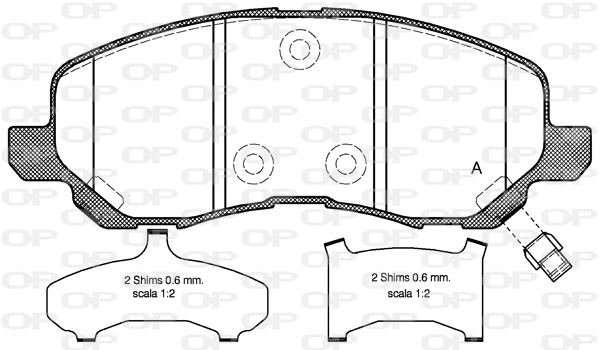 Kit de plaquettes de frein, frein à disque OPEN PARTS BPA0804.31