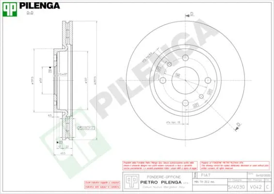 Disque de frein PILENGA V042