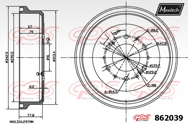 Tambour de frein MAXTECH 862039