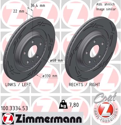 Disque de frein ZIMMERMANN 100.3334.53
