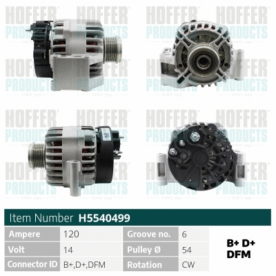 Alternateur HOFFER H5540499