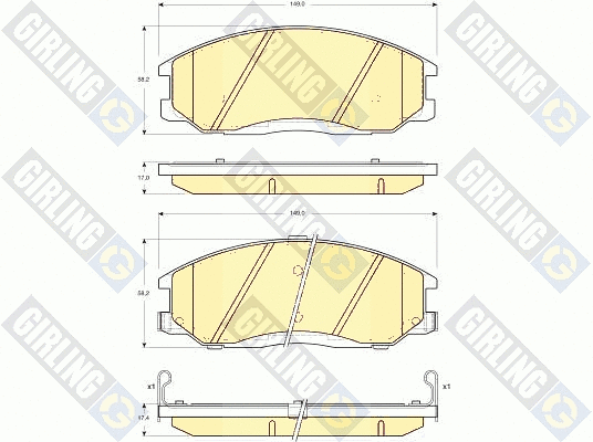 Kit de plaquettes de frein, frein à disque GIRLING 6132449