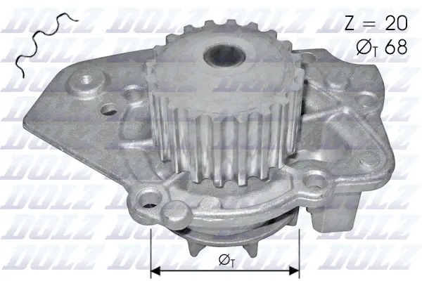 Pompe à eau, refroidissement du moteur DOLZ N206