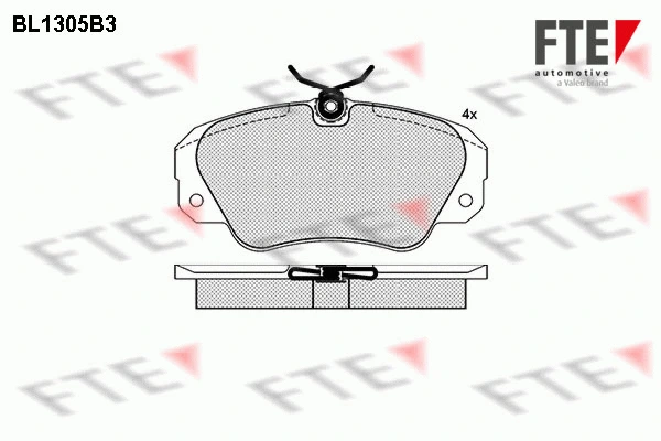 Kit de plaquettes de frein, frein à disque FTE 9010098