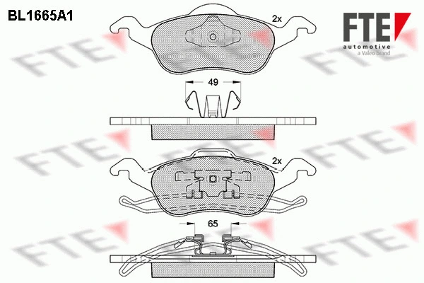 Kit de plaquettes de frein, frein à disque FTE 9010277