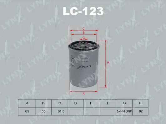Filtre à huile LYNXAUTO LC-123