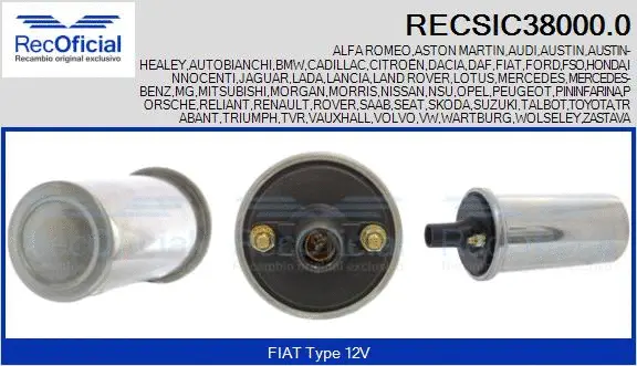 Bobine d'allumage RECOFICIAL RECSIC38000.0