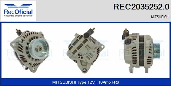 Alternateur RECOFICIAL REC2035252.0