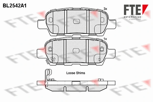 Kit de plaquettes de frein, frein à disque FTE 9010793