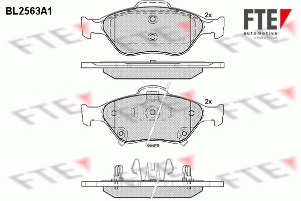 Kit de plaquettes de frein, frein à disque FTE 9010814