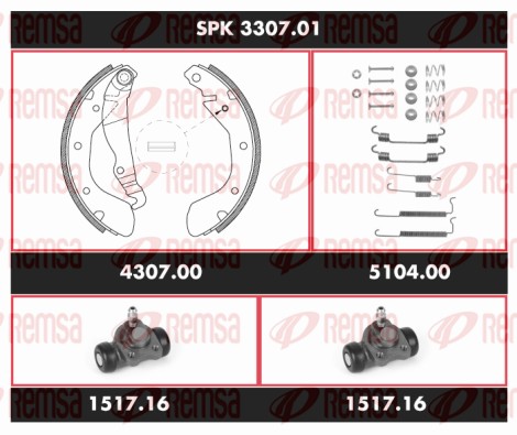 Kit de freins, freins à tambours REMSA SPK 3307.01