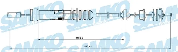 Tirette à câble, commande d'embrayage SAMKO C0333C