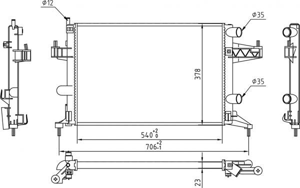 Radiateur, refroidissement du moteur HART 603 082