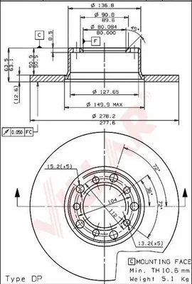 Disque de frein VILLAR 628.1209