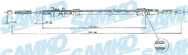 Tirette à câble, frein de stationnement SAMKO C0091B