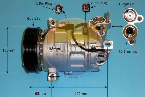 Compresseur, climatisation AUTO AIR GLOUCESTER 14-2088P