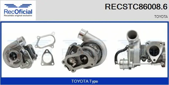 Turbocompresseur, suralimentation RECOFICIAL RECSTC86008.6
